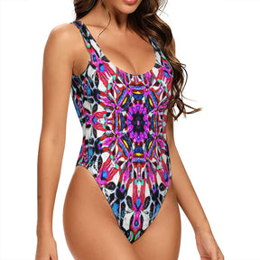 All-Over Print One-Piece Swimsuits ｜Polyester+Spandex - 9 - COLORFUL MANDALA