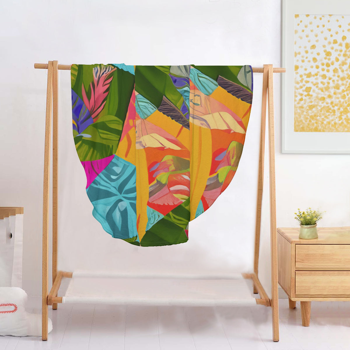 Single-Sided Printed Round Blanket | 280GSM Flannel - 30 - TROPICAL INSPIRED