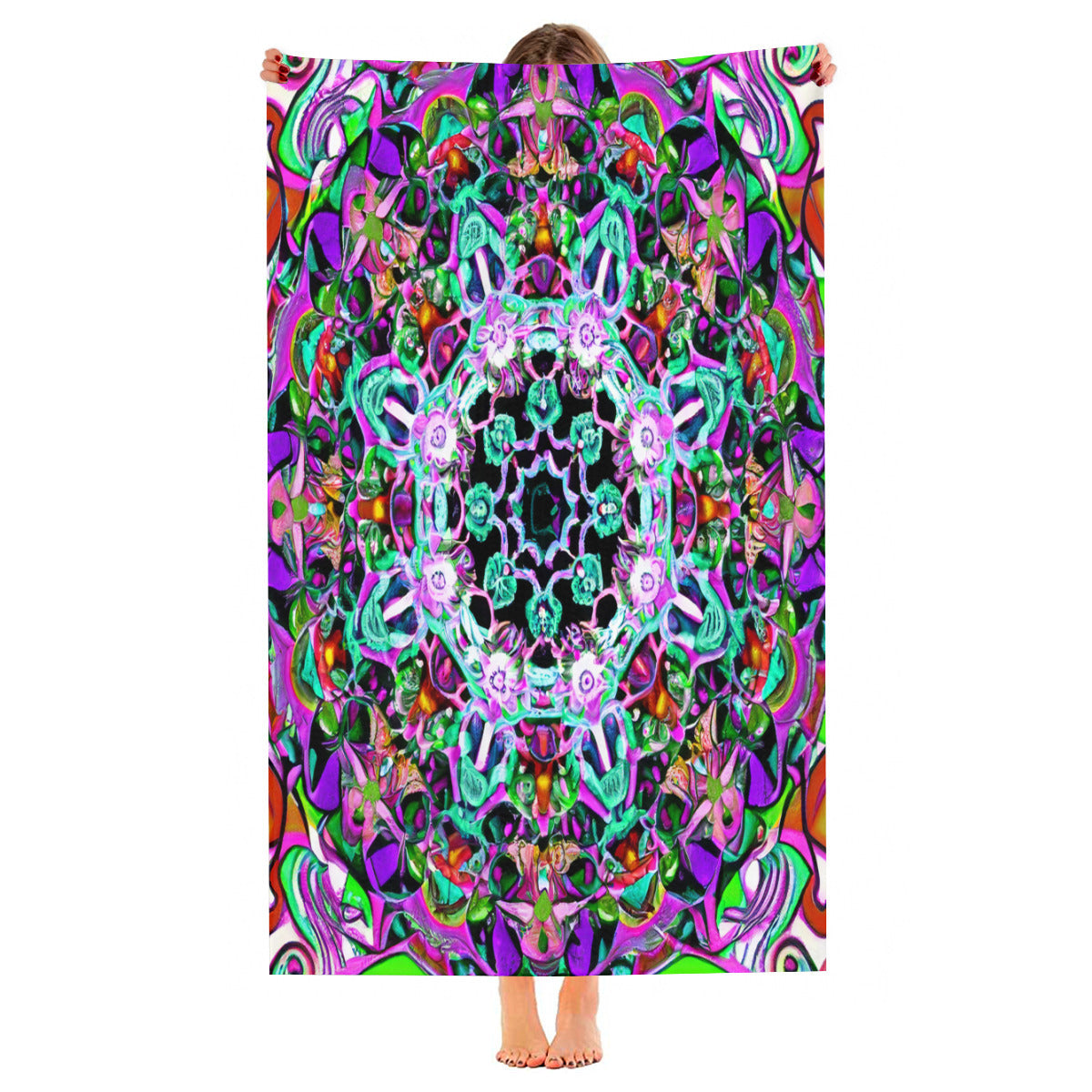 Beach towel 33×52inch｜Microfiber - 5 - COLORFUL MANDALA