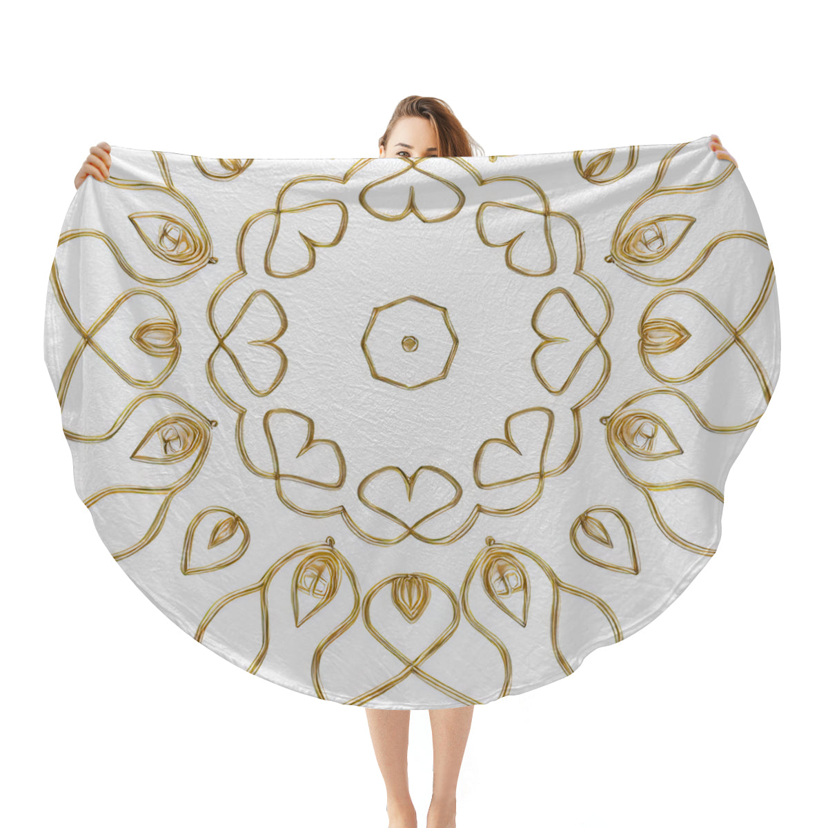 Single-Sided Printed Round Blanket | 280GSM Flannel - 18 - Luxx Mandala