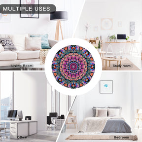 Single-Sided Printed Round Blanket | 280GSM Flannel - 6 - COLORFUL MANDALA