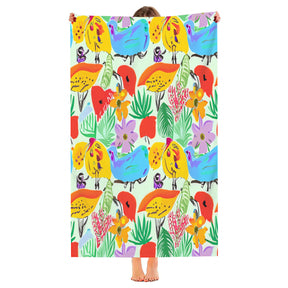 Beach towel 33×52inch｜Microfiber - 3 - Abstract Birds