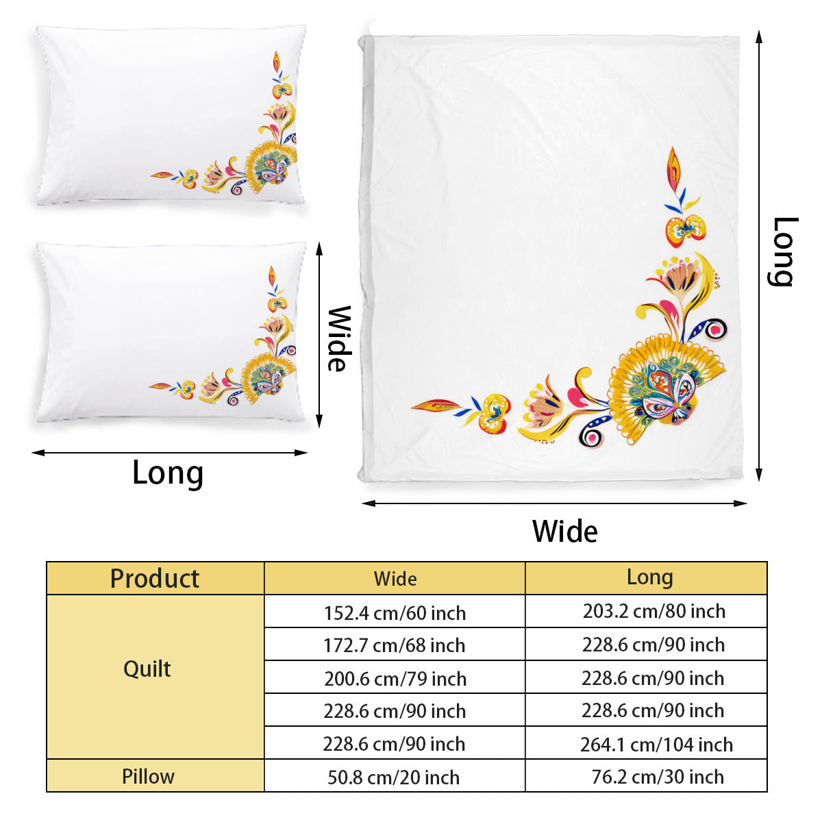 Multi Size Printed Duvet Cover Set (Double)｜Polyester - 33- Spanish Designs