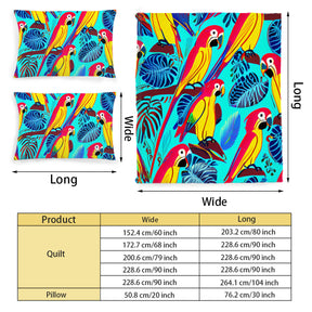 Multi Size Printed Duvet Cover Set (Double)｜Polyester - 28 - Abstract Birds