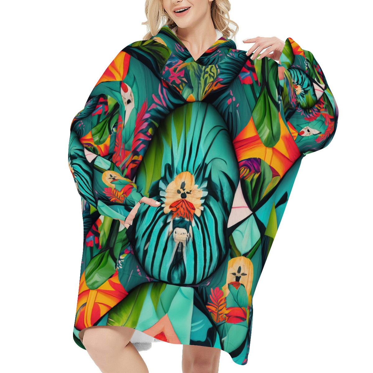 Sleeper Blanket Hoodie ｜Flannel - 10 - TROPICAL INSPIRED