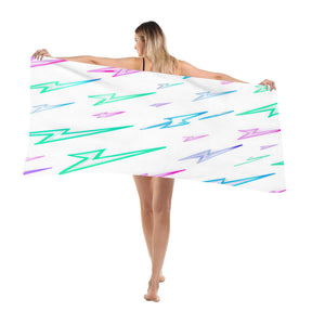 Beach towel 33×52inch｜Microfiber - 25 - Lightning Pattern