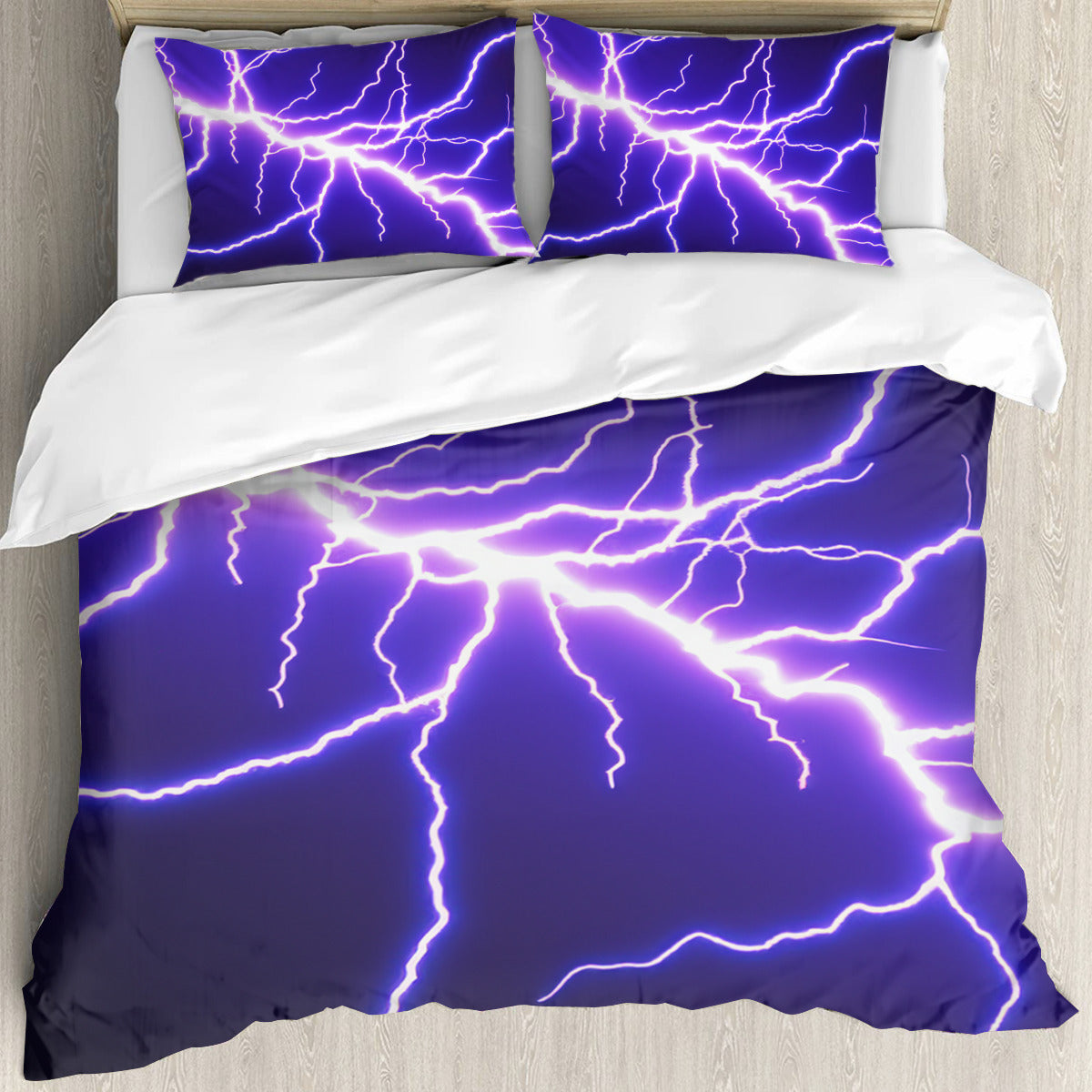 Multi Size Printed Duvet Cover Set (Double)｜Polyester - 1 - Lightning