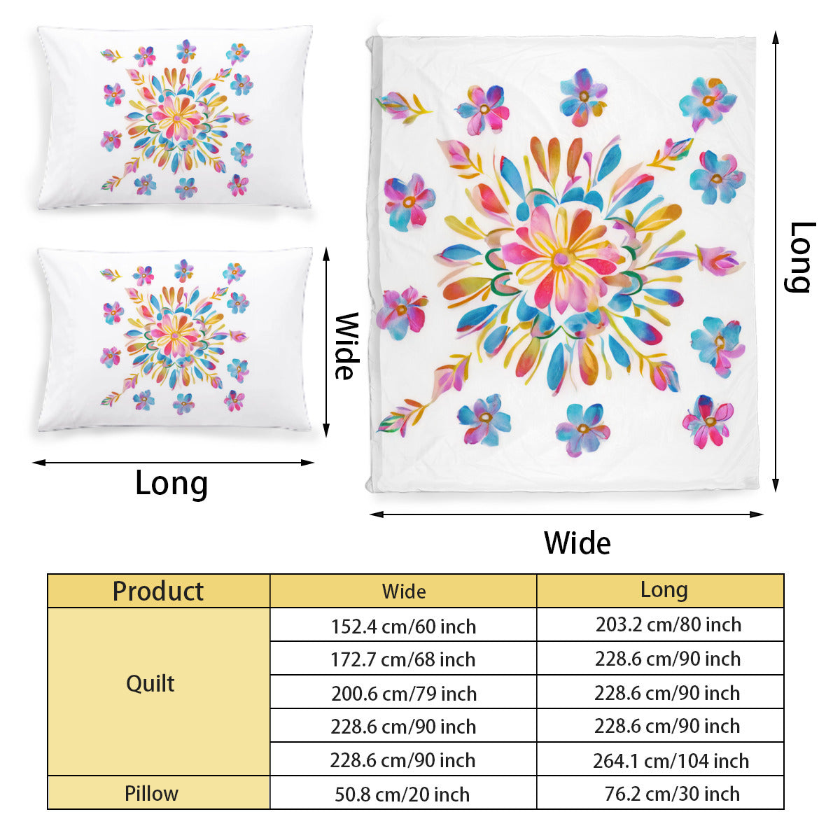 Multi Size Printed Duvet Cover Set (Double)｜Polyester - 32- Spanish Designs