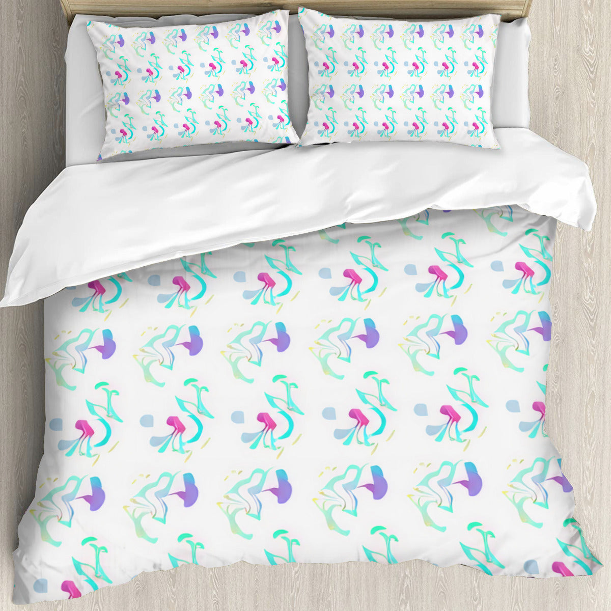 Multi Size Printed Duvet Cover Set (Double)｜Polyester - 6 - Flamingo Inspired