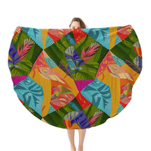 Single-Sided Printed Round Blanket | 280GSM Flannel - 30 - TROPICAL INSPIRED