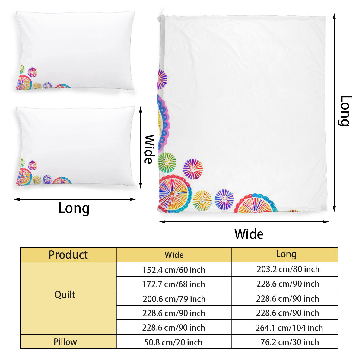 Multi Size Printed Duvet Cover Set (Double)｜Polyester - 47- Spanish Designs