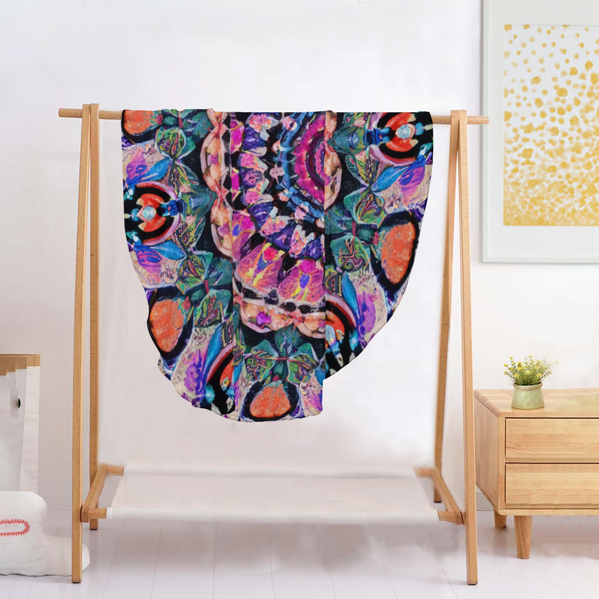 Single-Sided Printed Round Blanket | 280GSM Flannel - 6 - COLORFUL MANDALA