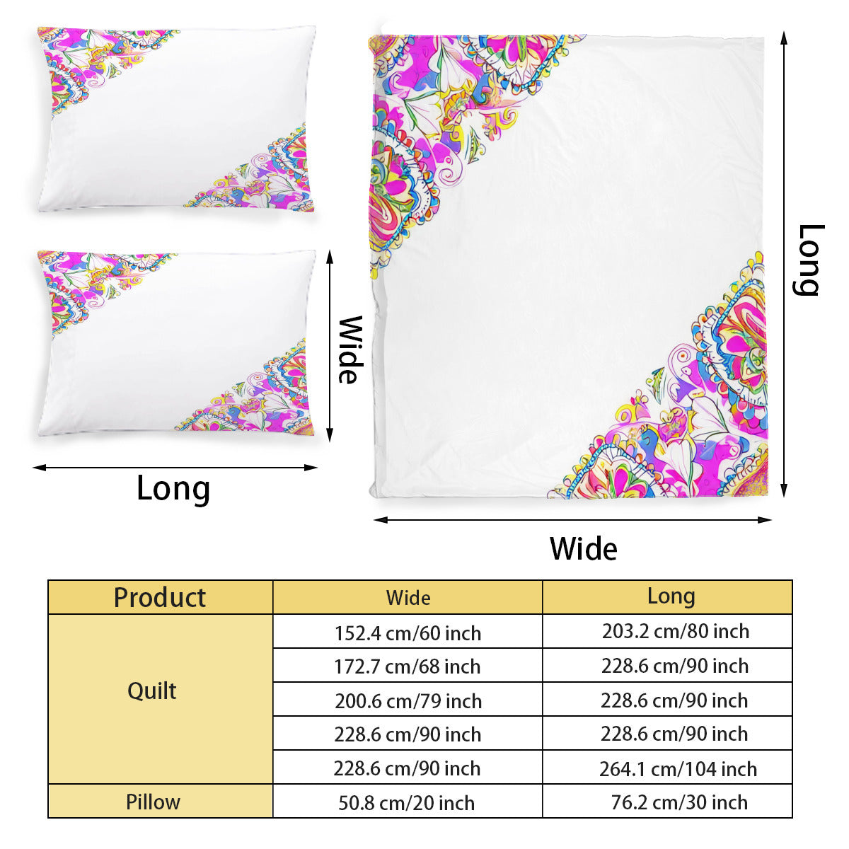 Multi Size Printed Duvet Cover Set (Double)｜Polyester - 26- Spanish Designs