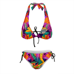 All-Over Print Bikini Swimsuit (Multi-Faceted Design)｜Polyester+Spandex - 23 - TROPICAL INSPIRED