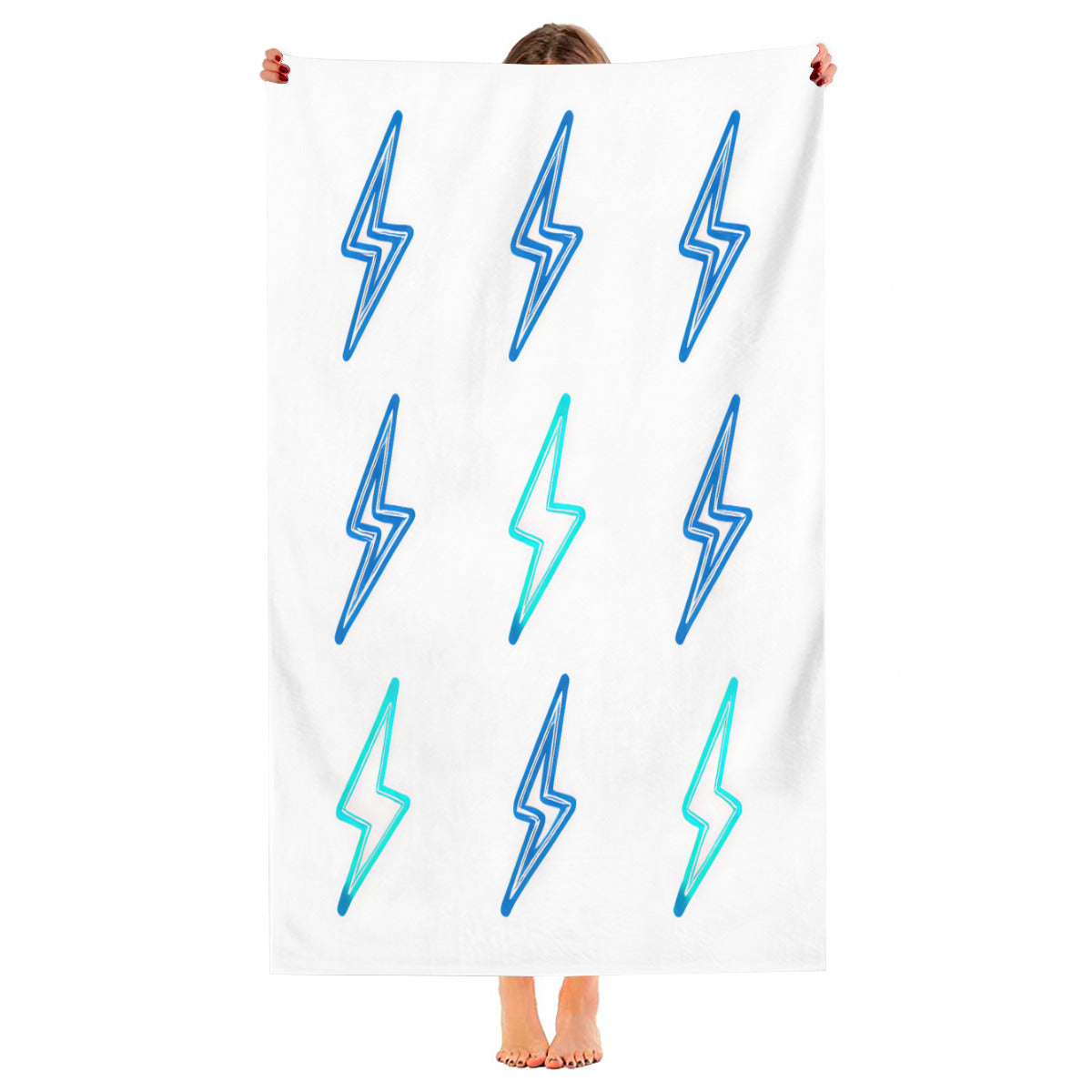 Beach towel 33×52inch｜Microfiber - 23 - Lightning Pattern