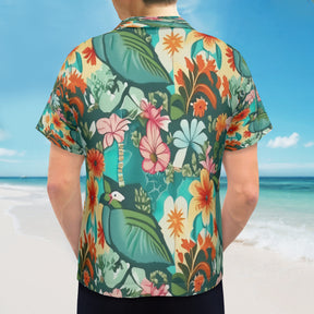 All-Over Print Hawaiian Shirt（No chest pocket) | Polyester - 15 - Abstract Birds