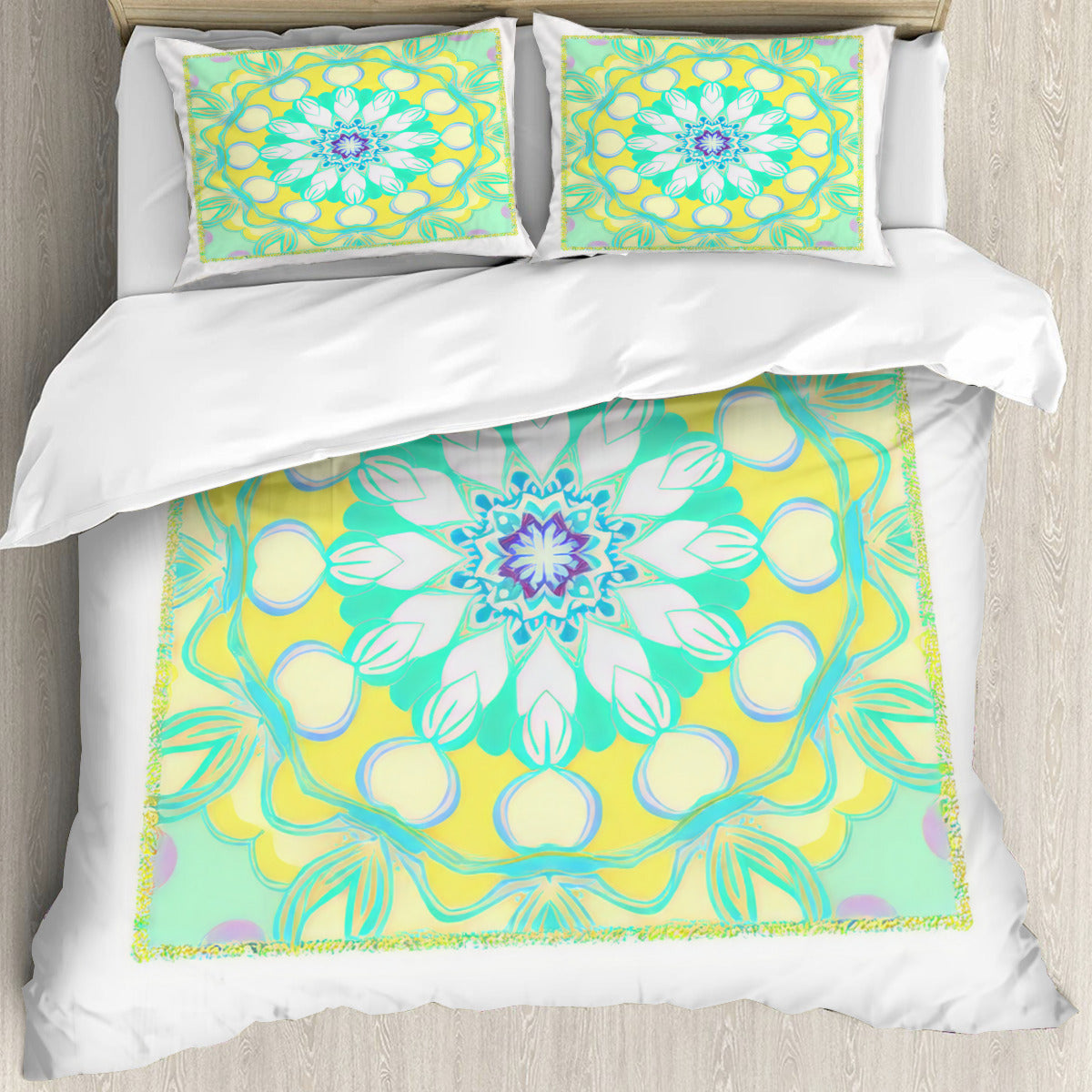 Multi Size Printed Duvet Cover Set (Double)｜Polyester - 13 - COLORFUL MANDALA