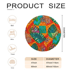 Single-Sided Printed Round Blanket | 280GSM Flannel - 14 - TROPICAL INSPIRED