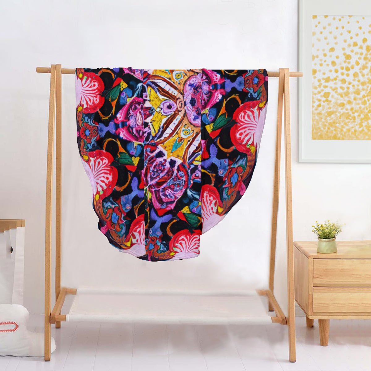 Single-Sided Printed Round Blanket | 280GSM Flannel - 11 - COLORFUL MANDALA