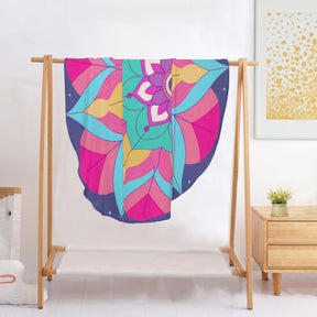 Single-Sided Printed Round Blanket | 280GSM Flannel - 21 - COLORFUL MANDALA