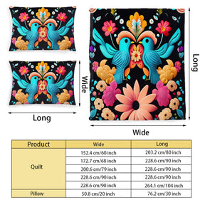 Multi Size Printed Duvet Cover Set (Double)｜Polyester - 21 - Abstract Birds