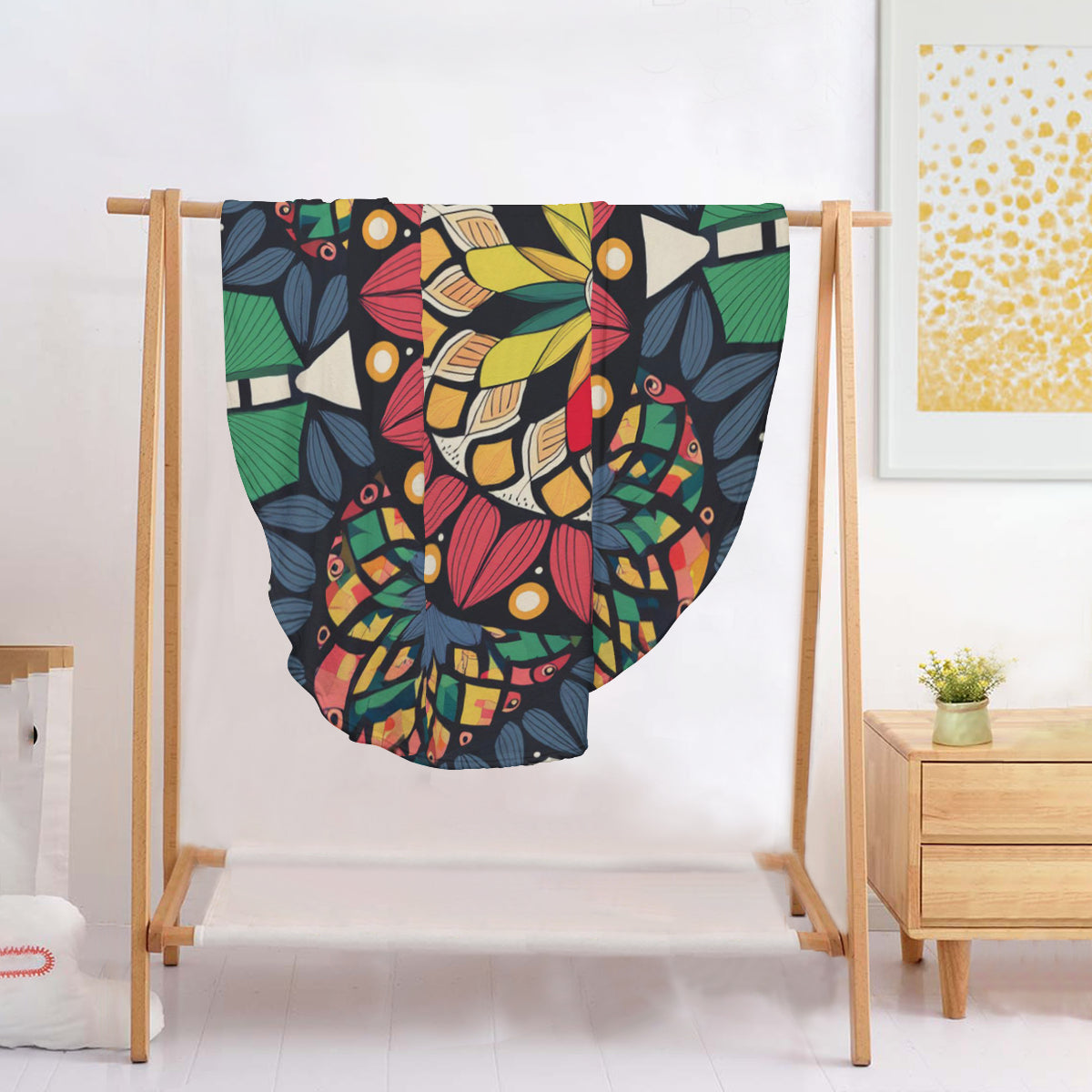 Single-Sided Printed Round Blanket | 280GSM Flannel - 19 - COLORFUL MANDALA