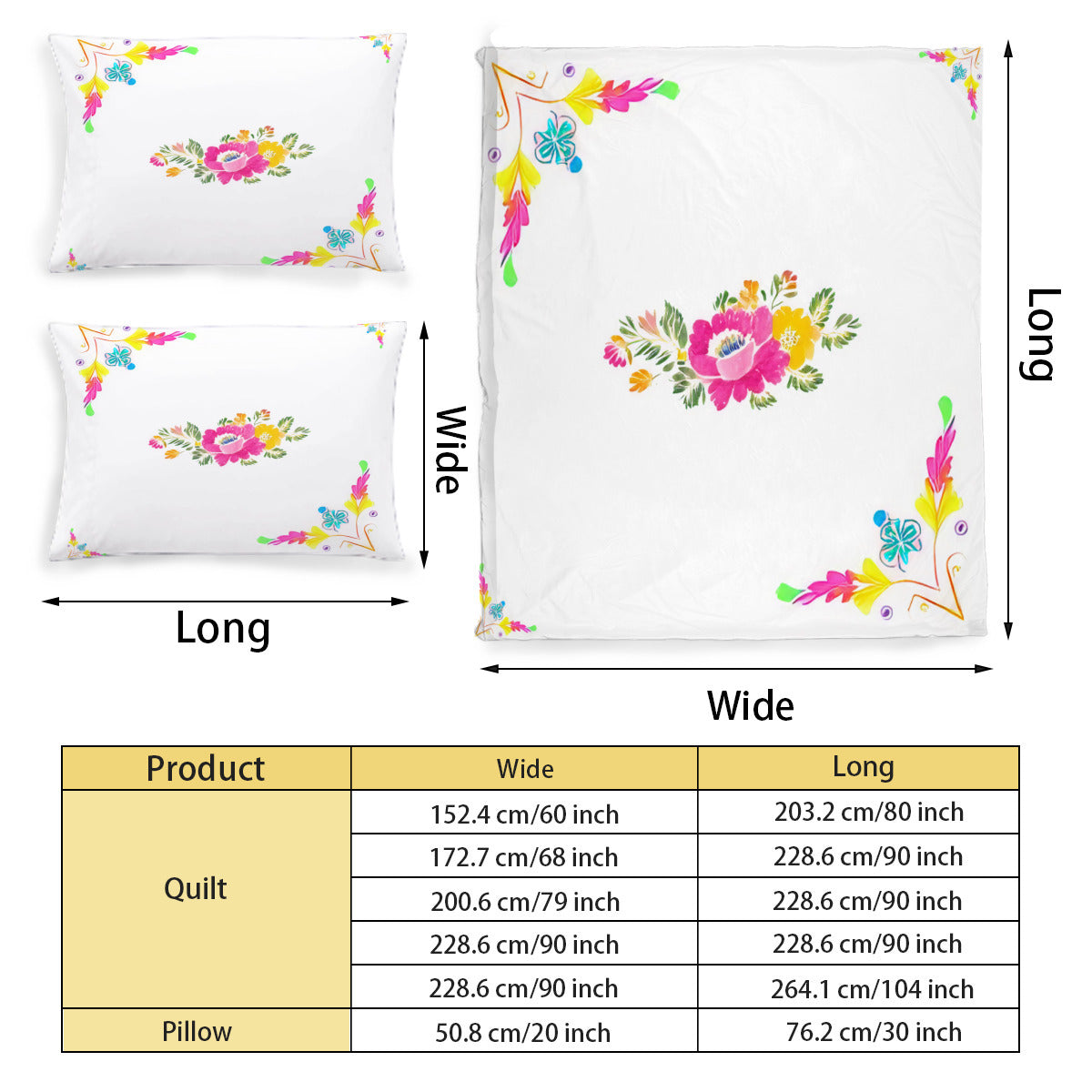 Multi Size Printed Duvet Cover Set (Double)｜Polyester - 46- Spanish Designs