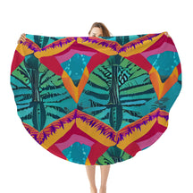 Single-Sided Printed Round Blanket | 280GSM Flannel - 18 - TROPICAL INSPIRED