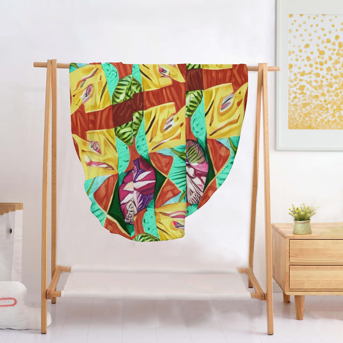 Single-Sided Printed Round Blanket | 280GSM Flannel - 7 - TROPICAL INSPIRED