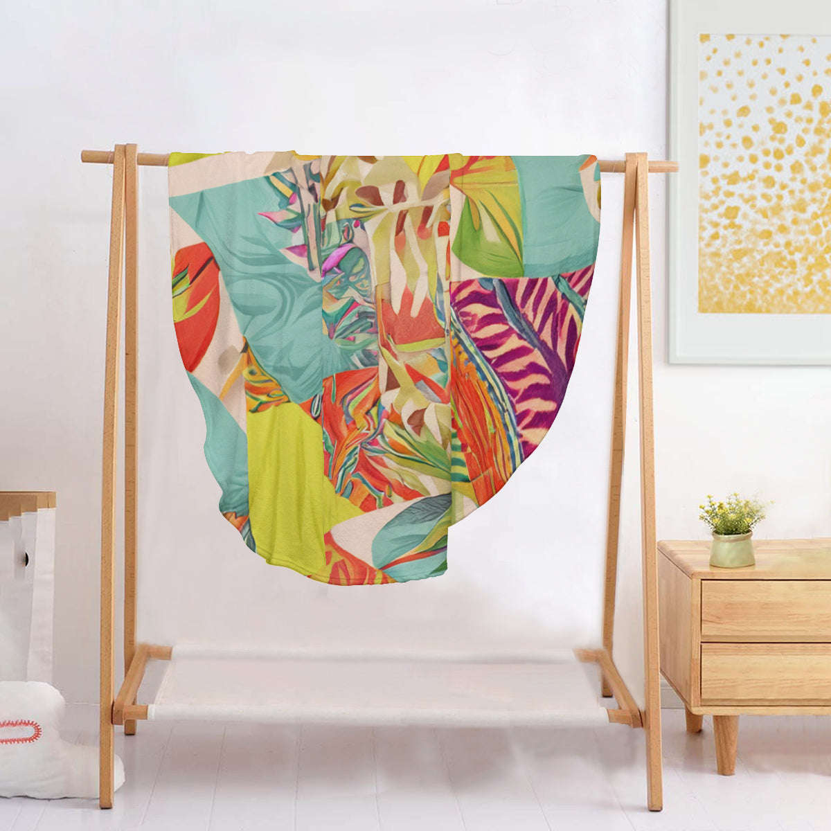 Single-Sided Printed Round Blanket | 280GSM Flannel - 12 - TROPICAL INSPIRED