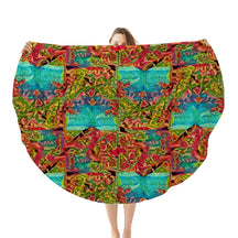 Single-Sided Printed Round Blanket | 280GSM Flannel - 20 - TROPICAL INSPIRED