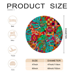 Single-Sided Printed Round Blanket | 280GSM Flannel - 8 - TROPICAL INSPIRED