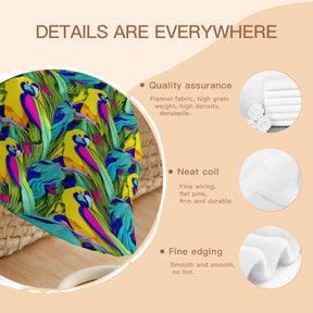 Single-Sided Printed Round Blanket | 280GSM Flannel - 31 - Abstract Birds