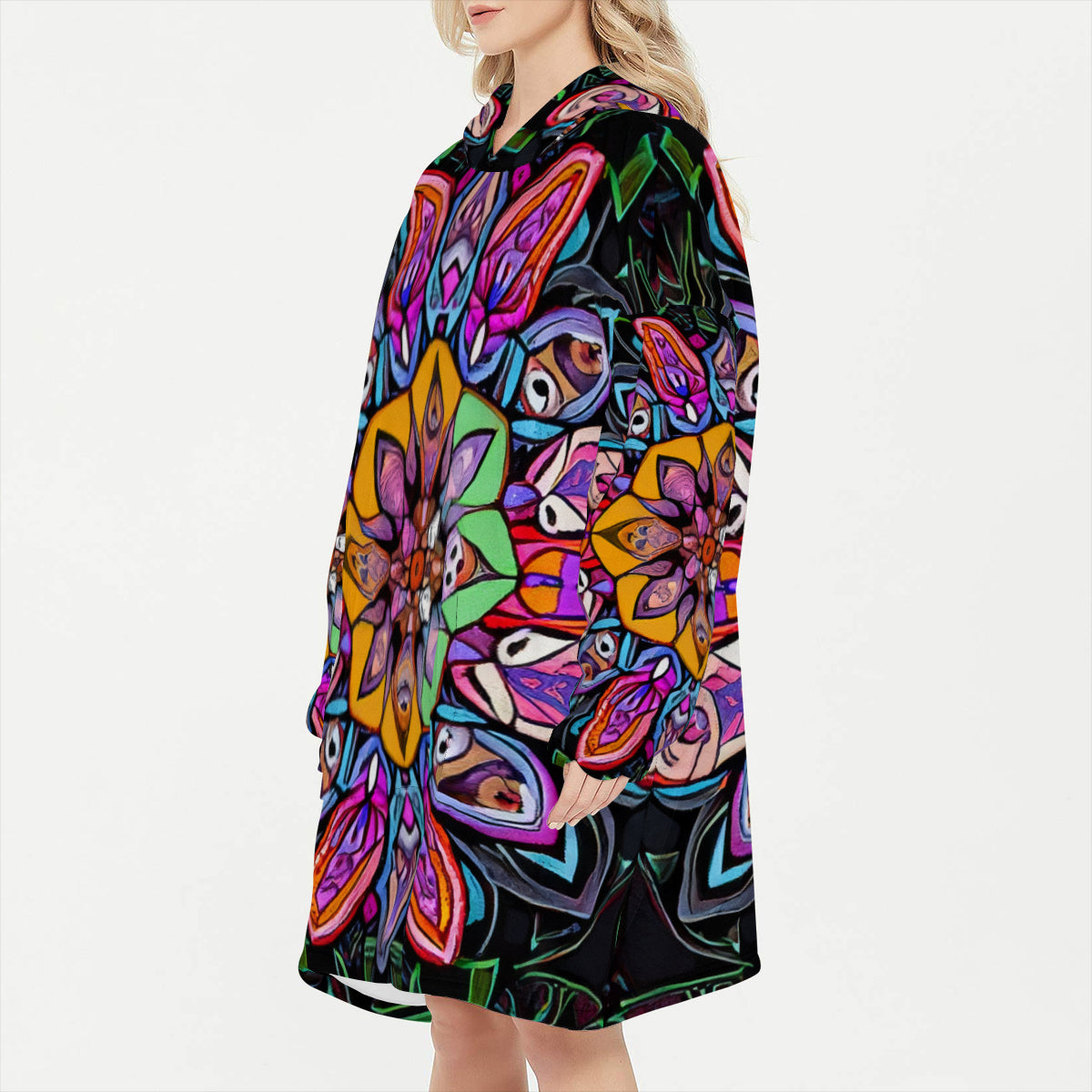 Sleeper Blanket Hoodie ｜Flannel - 1 - COLORFUL MANDALA