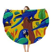 Single-Sided Printed Round Blanket | 280GSM Flannel - 34 - Abstract Birds