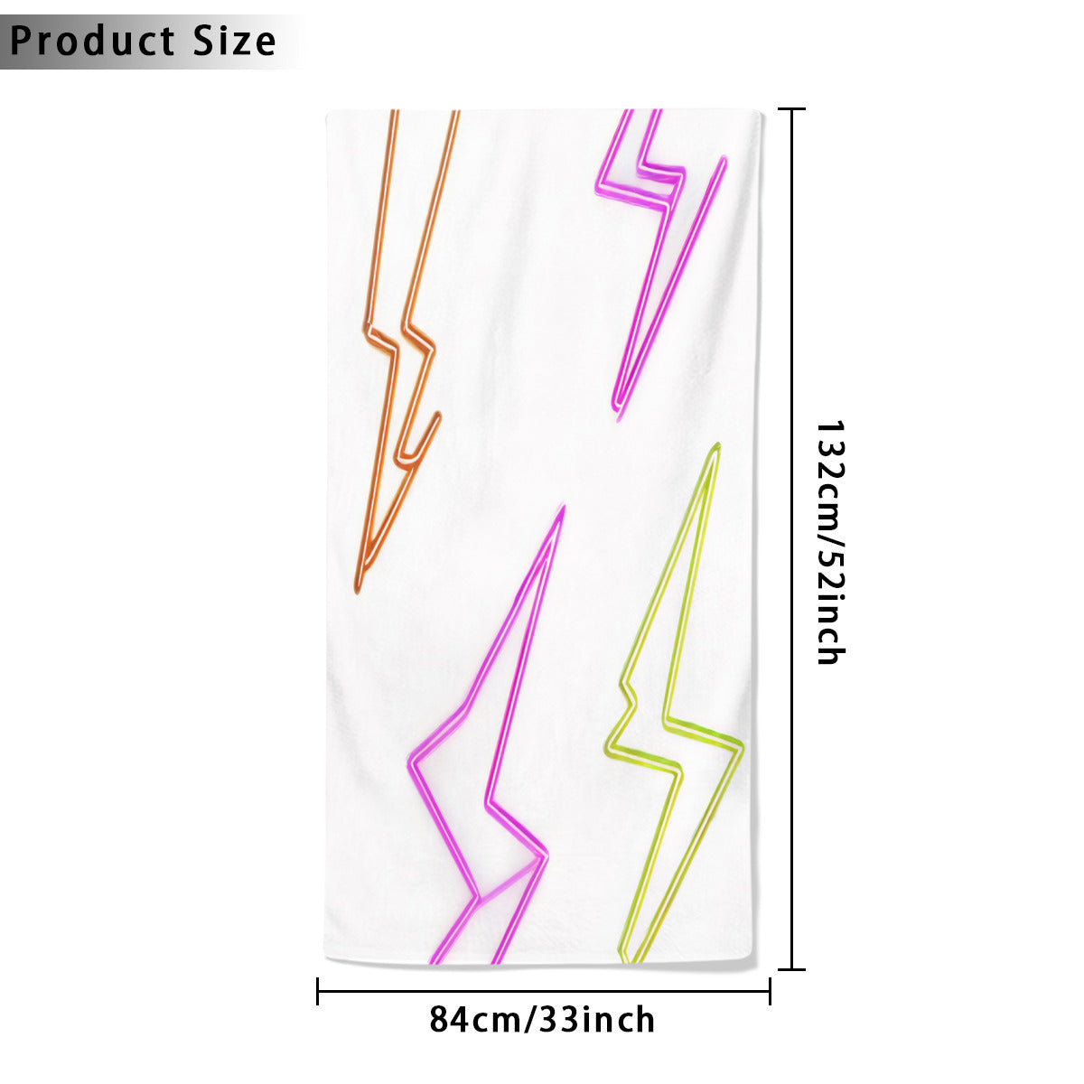 Beach towel 33×52inch｜Microfiber - 17- Lightning Pattern