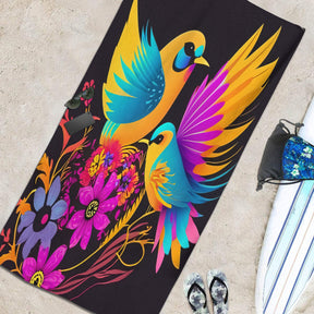 Beach towel 33×52inch｜Microfiber - 20 - Abstract Birds